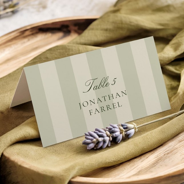 Grüne Streifen Hochzeit Platzkarten Tischnummer (Von Creator hochgeladen)