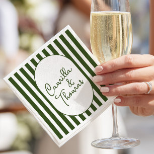 Grüne Streifen Hochzeit Serviette