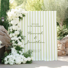 Grüne Streifen Hochzeit Wandteppich