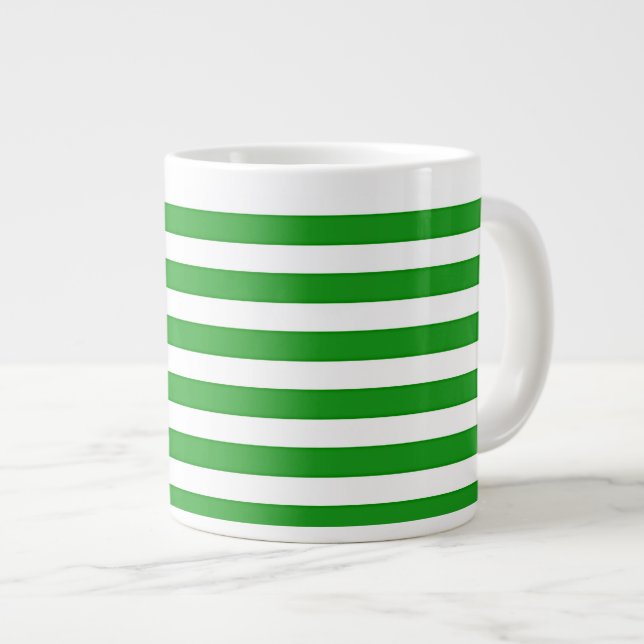 Grüne Streifen Jumbo-Tasse (Vorderseite Rechts)