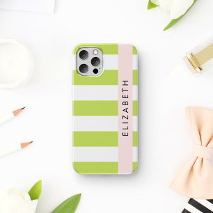 Grüne Streifen, Linien, Streifen, Ihr Name Case-Mate iPhone Hülle
