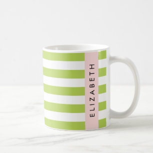 Grüne Streifen, Linien, Streifen, Ihr Name Kaffeetasse