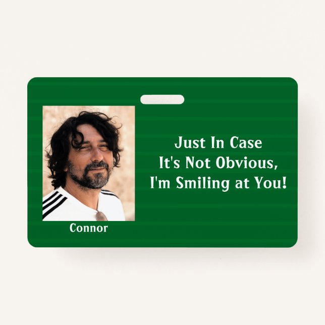 Grüne Streifen nur für den Fall, dass mein Lächeln Ausweis (Vorderseite)