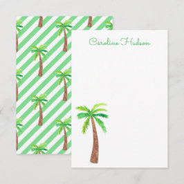 Grüne Streifen Palmen Dankeskarte