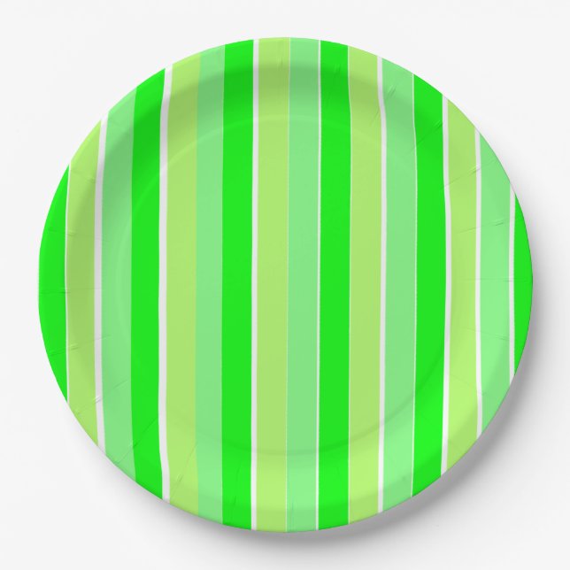 Grüne Streifen Pappteller (Vorderseite)