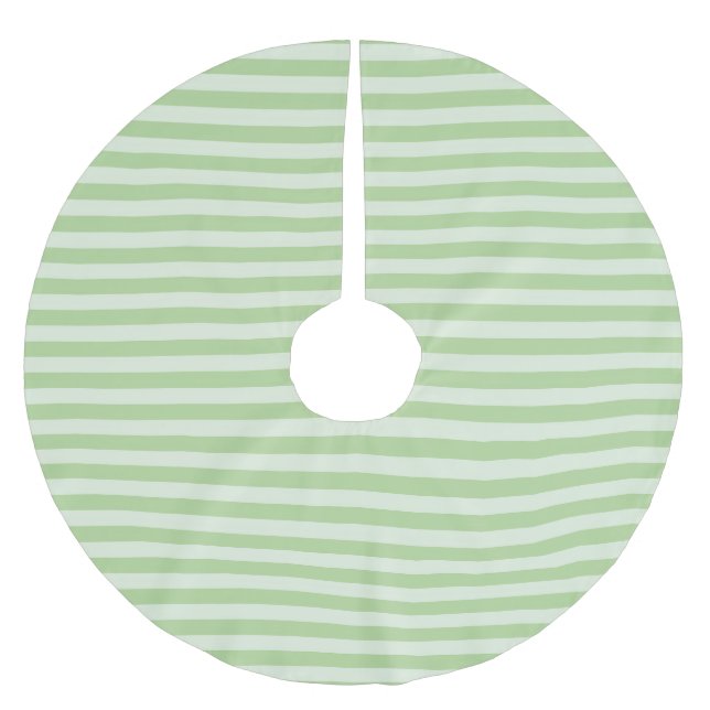 Grüne Streifen Polyester Weihnachtsbaumdecke (Vorderseite)