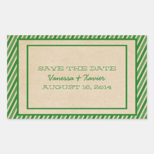 Grüne Streifen Save the Date Aufkleber