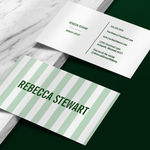 Grüne Streifen Simple Moderne Professionelle Gestr Visitenkarte