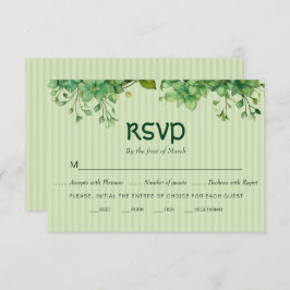 Grüne, Streifen St Patrick's Day Hochzeit RSVP Karte