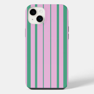 Grüne Streifen und weiche rosa iPhone 14 Plus Hüll Hülle