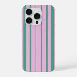 Grüne Streifen und weiche rosa iPhone 15 Pro Hülle