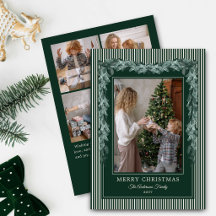 Grüne Streifen Weihnachtsgirlanden Fünf Foto