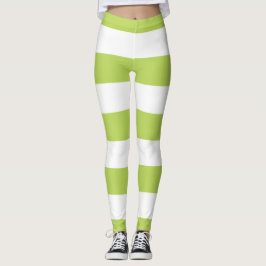 Grüne Streifen, weiße Streifen, gestreiftes Muster Leggings