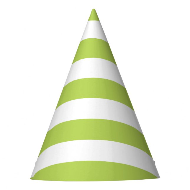 Grüne Streifen, weiße Streifen, gestreiftes Muster Partyhütchen (Vorderseite)