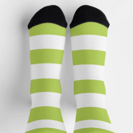 Grüne Streifen, weiße Streifen, gestreiftes Muster Socken