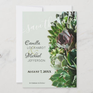 Grüne Sukkulente Hochzeit Speichern Sie das Datum Save The Date