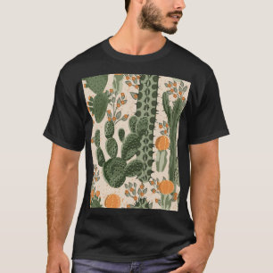 Grüne Sukkulente, orangefarbene Blume, Strandtapet T-Shirt