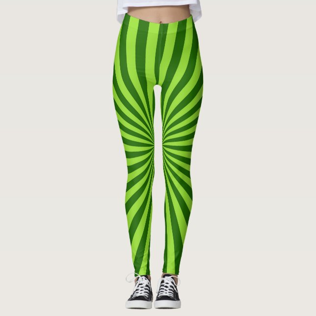 Grüne Sunburst-Leggings Leggings (Vorderseite)
