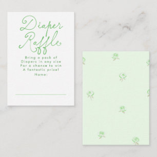 Grüne süße Windel-Raffle-Baby-Shower-Tickets Begleitkarte