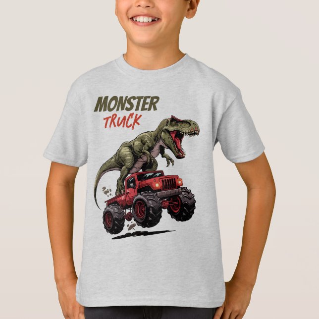 Grüne T-Rex-Rotkehlkampfflugzeuge Kinder T-Shirt (Vorderseite)