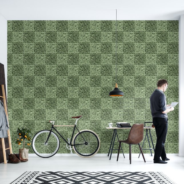 Grüne Tafel mit abstrakter Geometrie Tapete (Wohnbereich)