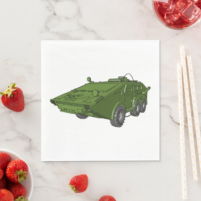 Grüne Tank Militärfahrzeug Napkins Serviette (Von Creator hochgeladen)