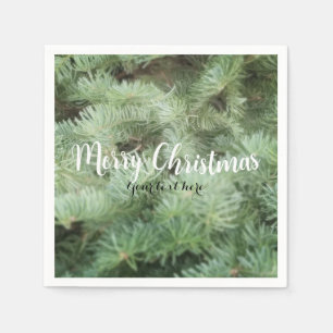 Grüne Tannen-Weihnachtsbäume Land-Rustikal-Feier Serviette