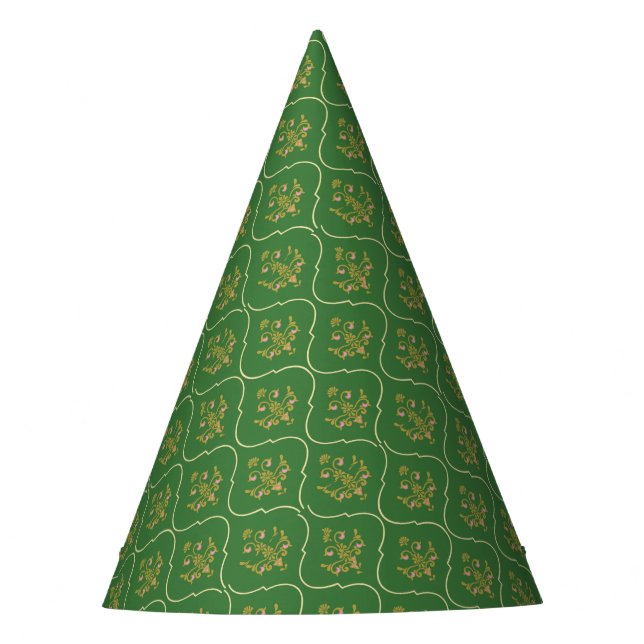 Grüne Tapisserie Partyhütchen (Vorderseite)