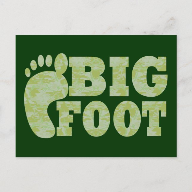 Grüne Tarnung Bigfoot Text Postkarte (Vorderseite)
