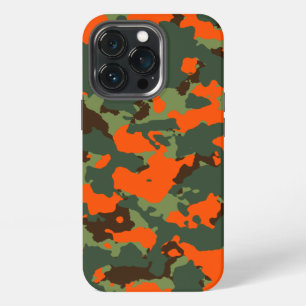 Grüne Tarnung mit Sicherheits-Blitzorange iPhone 13 Pro Hülle