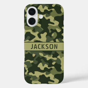 Grüne Tarnung Personalisiert iPhone 16 Hülle