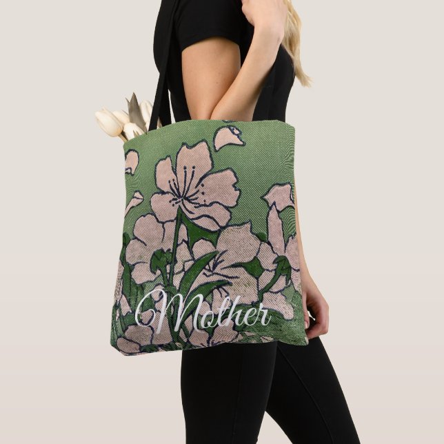 Grüne Tasche Pink Blossom (Von Nahem)