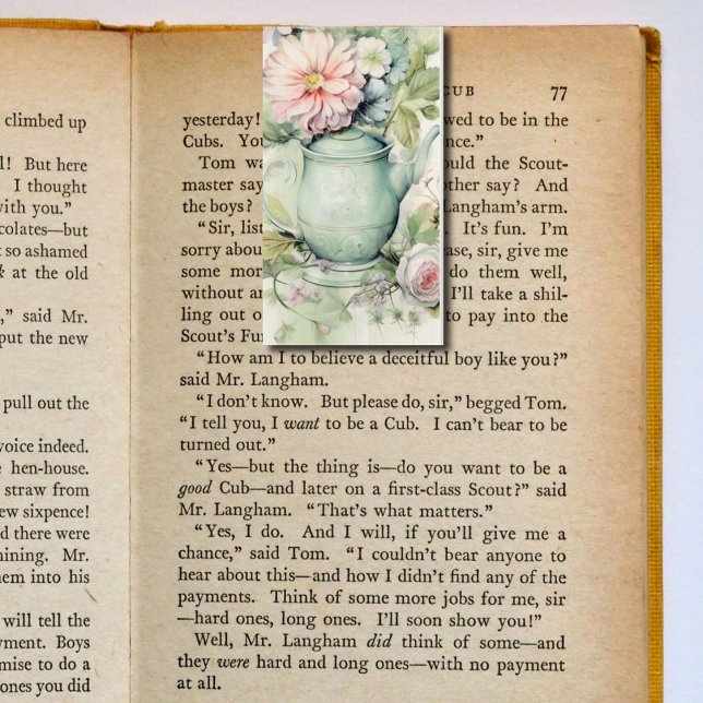 Grüne Teekanne Bläserfalten Lesezeichen Bookmarkte Visitenkarten (Von Creator hochgeladen)