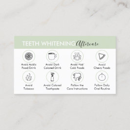 Grüne Teeth Whitening Aftercare Tipps Visitenkarte