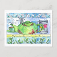 Grüne Teezeit Teekanne Jasmine-Blume