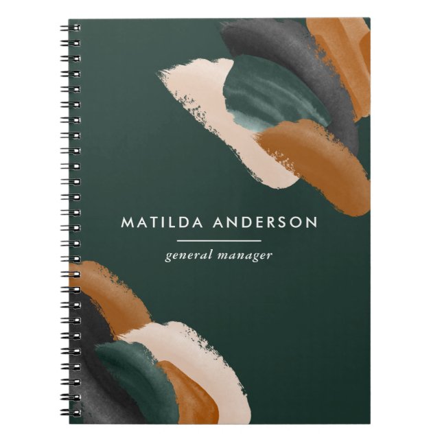 Grüne Terrakotta abstrakte Aquarell Moderne einzig Notizblock (Vorderseite)