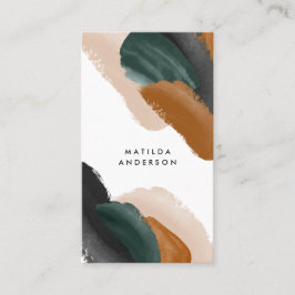 Grüne Terrakotta abstrakte Aquarell Moderne einzig Visitenkarte