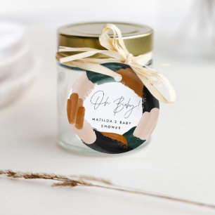 Grüne Terrakotta Wasserfarbe Dank Babydusche Geschenkanhänger