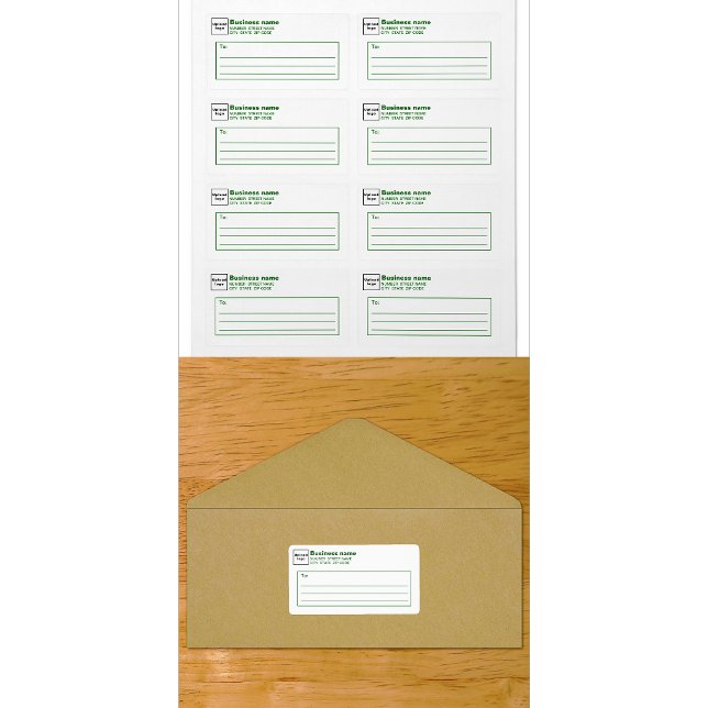 Grüne Text Geschäft Versandetikett (Von Creator hochgeladen)