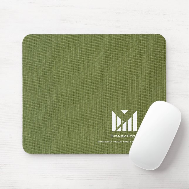 Grüne Textur Elegante Monogram Logo Custom Mousepad (Mit Mouse)