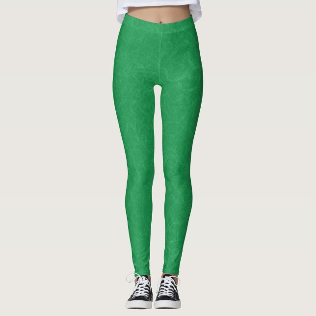 Grüne texturierte Oberfläche mit wirbelndem Muster Leggings (Vorderseite)