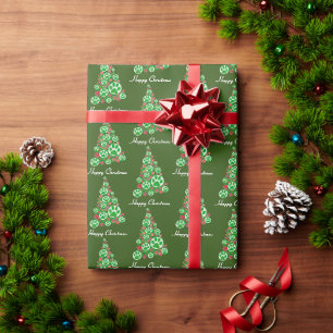 Grüne Tierpfade Grünbuch Weihnachtsbaum Geschenkpapier