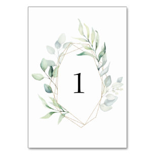Grüne Tischnummer 1 Hochzeiten