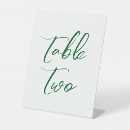 Grüne Tischnummern Sockelschild