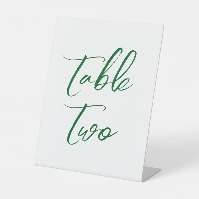 Grüne Tischnummern Sockelschild (Vorderseite)