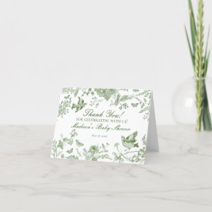 Grüne Toile De Jouy Vintage-Blumen-Dankeskarten Dankeskarte