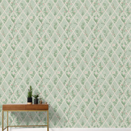 Grüne Toile-Muster im Vintage-Look Tapete