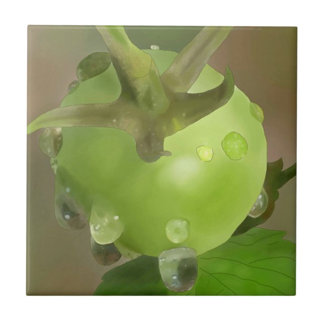 Grüne Tomaten Fliese (Vorderseite)