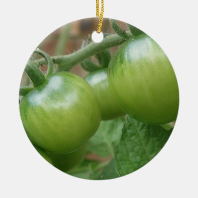 Grüne Tomaten/Paradeiser Keramikornament (Vorne)