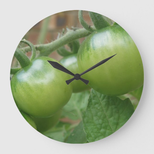 Grüne Tomatenhalle Große Wanduhr (Vorderseite)